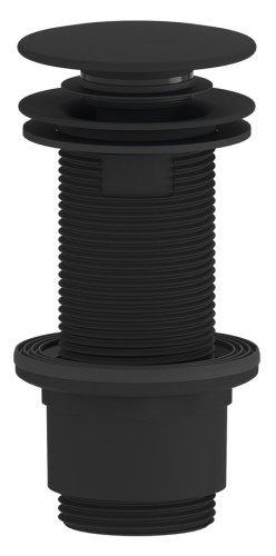 Odpływ umywalkowy 5/4”, klik-klak, duży korek, 10-80mm, ABS/czarny mat