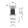 Odpływ umywalkowy 5/4”, klik-klak, duży korek, 10-80mm, ABS/czarny mat