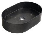 SAPHO 2401-51 BLOK kamienna umywalka nablatowa, 55x37cm, czarny mat Marquin
