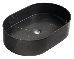 SAPHO 2401-51 BLOK kamienna umywalka nablatowa, 55x37cm, czarny mat Marquin