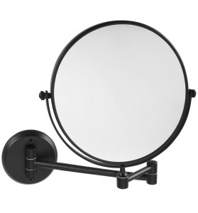 SAPHO XR010B X-ROUND BLACK E wiszące lusterko kosmetyczne, średnica 200mm, dwustronne, czarny mat