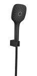 SAPHO 1204-62B Zestaw prysznicowy, 3 tryby natrysku, silikonowe dysze, stały uchwyt, wąż 1500mm, czarny mat