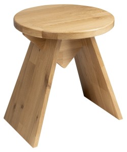 SAPHO AS420 ASTYLE okrągły taboret średnica 36x41cm, lite drewno dąb naturalny