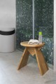 ASTYLE okrągły taboret średnica 36x41cm, lite drewno dąb naturalny