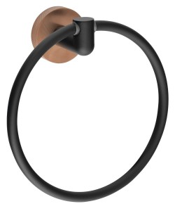SAPHO WS006BC LARISSA uchwyt na ręcznik okrągły, czarny/miedź