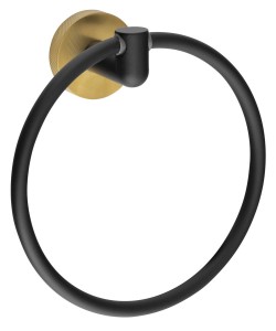 SAPHO WS006BG LARISSA uchwyt na ręcznik okrągły, czarny/złoto mat