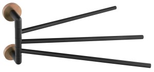 SAPHO WS022BC LARISSA wieszak na ręczniki potrójny obrotowy 350mm, czarny/miedź mat