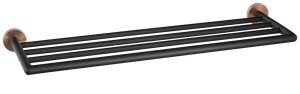 SAPHO WS028BC LARISSA półka na ręczniki 600mm, czarny/miedź mat