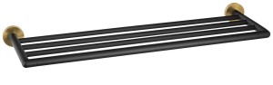 SAPHO WS028BG LARISSA półka na ręczniki 600mm, czarny/złoty mat