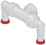 BRUCKNER Kolano podwójne do syfonu podtynkowego, białe 168.131.0