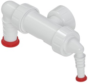 BRUCKNER Kolano podwójne do syfonu podtynkowego, białe 168.132.0