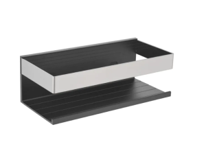 Stella Koszyk - półka 22x10x7,5cm CZARNY MAT / STAL POLEROWANA 16.06322-B