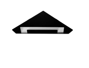 Stella Półka łazienkowa narożna 14x14x5,5 CZARNY MAT / STAL  POLEROWANA 16.06414-B