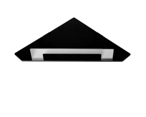 Stella Półka łazienkowa narożna 18x18x6,5  CZARNY MAT / STAL  POLEROWANA 16.06418-B