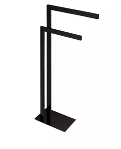 Stella Stojak na 2 ręczniki / profil i podstawa prostokątne  CZARNY MAT 19.2061-B