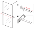 Półka skracana do kabin prysznicowych walk-in 60-140 cm, chrom.png