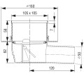 LIV/Schwab Syfon podłogowy 105x105mm DN50 sucha zapora poziomy 262770