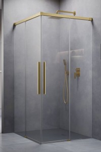 Radaway Idea 8 QL Brushed Gold KDD Standard L90x P90 kabina prysznicowa 10590090-99-01L + 10590090-99-01R