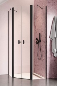 Radaway Nes Black PTD kabina pięciokątna, drzwi wahadłowe 10051000-54-01 do kompletowania ze ścinkami bocznymi. 