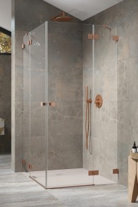 Radaway Essenza Pro Brushed Copper KDD część lewa 80cm 10096080-93-01L do kompletowania z częścią prawą