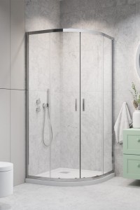 Radaway Alienta E 80x90x190 kabina półokrągła, profil chrom, szkło przejrzyste 10248090-01-01