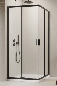 Radaway Alienta Black C 80x80x190 kabina kwadratowa, profil czarny, szkło przejrzyste 10238080-54-01
