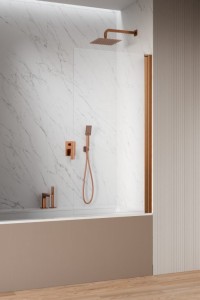 Radaway NES PNJ BRUSHED COPPER 70 parawan nawannowy jednoczęściowy uchylny prawy. Dostawa gratis!