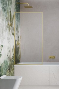 Radaway Modo F SL Brushed Gold PNJ II 50 parawan nawannowy jednoczęściowy lewy, szkło przejrzyste. Dostawa gratis! 10406050-99-01L