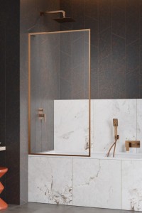 Radaway Modo F SL Brushed Copper PNJ II 100 parawan nawannowy jednoczęściowy lewy, szkło przejrzyste. Dostawa gratis! 10406100-93-01L