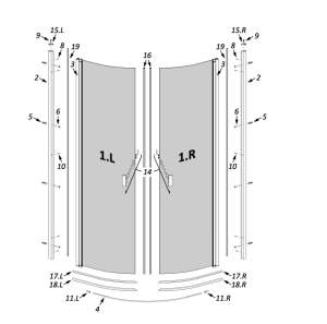 Uszczelka magnetyczna Radaway Nes PDD II przejrzysta (komplet 009-106400700+009-106400800)