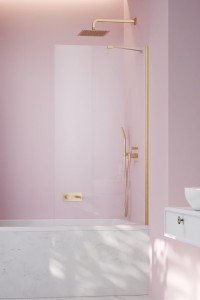 Radaway Idea Brushed Gold PNJ II 50 parawan nawannowy jednoczęściowy, szkło przejrzyste 500x1500mm, 10001050-99-01. Dostawa gratis!