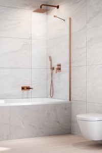 Radaway Idea Brushed Copper PNJ II 50 parawan nawannowy jednoczęściowy, szkło przejrzyste 500x1500mm, 10001050-93-01. Dostawa gratis!