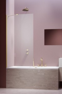 Radaway Idea Brushed Light Gold PNJ II 60 parawan nawannowy jednoczęściowy, szkło przejrzyste 600x1500mm, 10001060-98-01. Dostawa gratis!