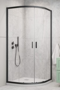 Radaway Alienta Brushed GunMetal A 80x80x190 kabina półokrągła, szkło przejrzyste 10228080-92-01
