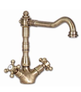 Fonte FBLV075BR BELINDA bateria umywalkowa pionowa -kolor stare złoto