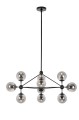 Lampa wisząca PLANETARIO 10 czarna - klosze dymione King Home MD10230-10