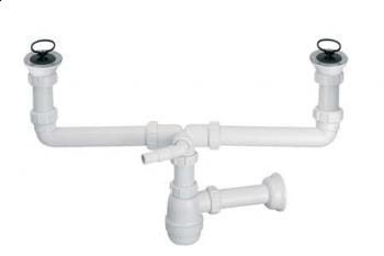 McAlpine CDBAWW-P Syfon zlewozmywakowy butelkowy podwójny 11/2X50mm z podłączeniem pralki lub zmywarki 