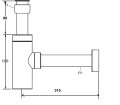 McAlpine CA32MINI-CB Syfon umywalkowy butelkowy niski wykonany z mosiądzu pokryty warstwą chromu 1.1/4x32mm