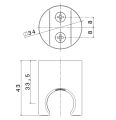 Vema Tiber Steel Uchwyt prysznicowy stal nierdzewna V17171 rysunek techniczny