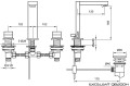 Kohlman EXCELENT QB200H bateria umywalkowa 3-otworowa