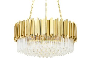Lampa wisząca IMPERIAL GOLD 80 - stal, kryształ King Home DW-D5688M.GOLD