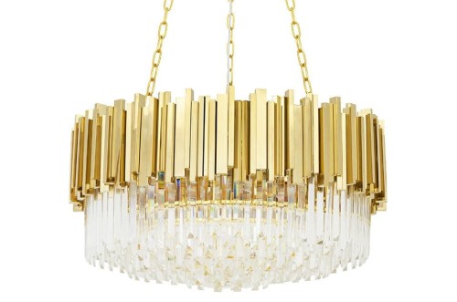 Lampa wisząca IMPERIAL GOLD 80 - stal, kryształ King Home DW-D5688M.GOLD