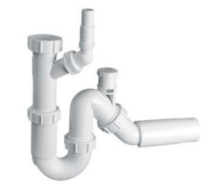 McAlpine TP31VW50 Syfon zlewozmywakowy rurowy 11/2"x50mm z podłą.pralki lub zmywarki, napowietrznikiem bez spustu