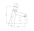 Bateria czasowa umywalkowa 9007N rysunek techniczny