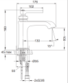 Omnires Armance bateria umywalkowa sztorcowa AM5210CR chrom