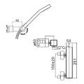 Paffoni Level Cubo bateria natryskowa z zestawem prysznicowym LEC168DCR