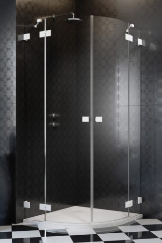 Radaway Essenza Pro White PDD 90Lx90R kabina prysznicowa półokragła z drzwiami podwójnymi biały/przejrzyste