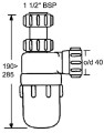 McAlpine C31ARPF Syfon zlewozmywakowy butelkowy duży 1.1/2x40mm bez spustu. Przeznaczenie np: zlewy restauracyjne.