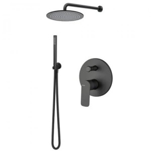 Vema Slate Zestaw natryskowy podtynkowy deszczownica 20 cm czarny mat SLAZES20/CZAR