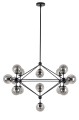 Lampa wisząca PLANETARIO 15 czarna - klosze dymione King Home MD10230-15